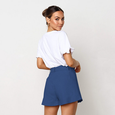 Pantaloni scurți moderni de damă cu talie înaltă în patru culori