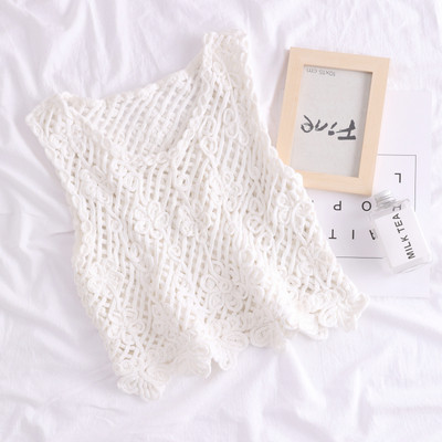 Maiou scurt de damă din dantelă zilnic în două culori