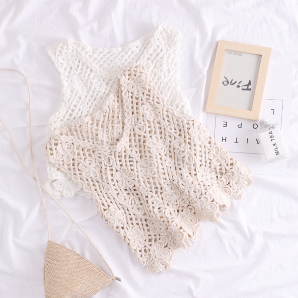 Maiou scurt de damă din dantelă zilnic în două culori