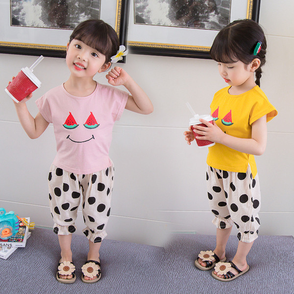 Set modern pentru copii cu aplicare in doua culori - pentru fete