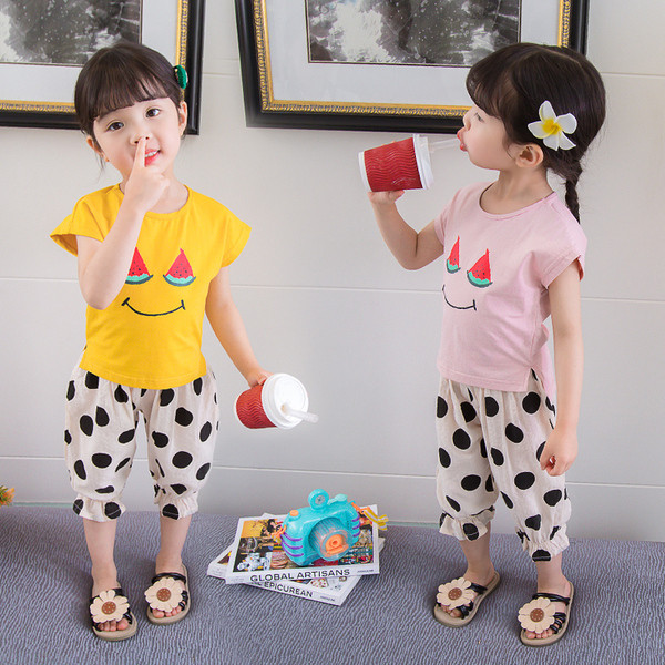 Set modern pentru copii cu aplicare in doua culori - pentru fete