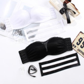 Sutien de dama modern fara bretele in alb si negru