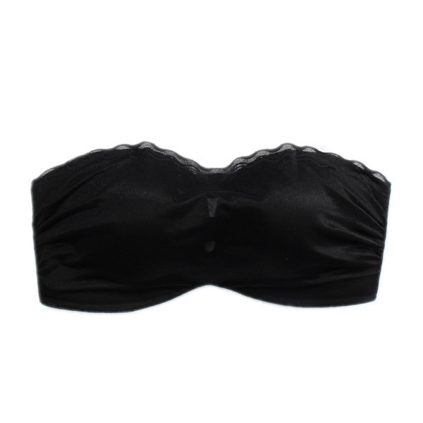 Sutien de dama modern fara bretele in alb si negru