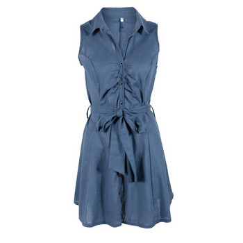 Rochie de dama modern croiala in culoarea albastra