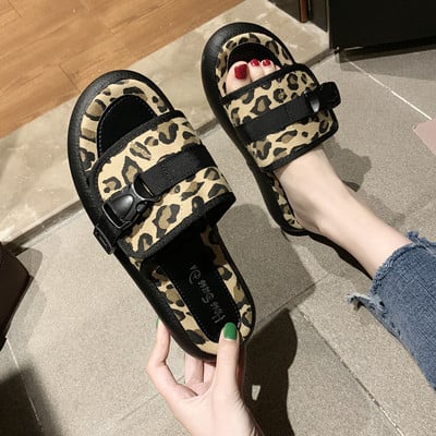 Ежедневни дамски чехли с животински принт в няколко цвята 