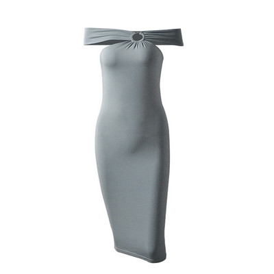 Rochie eleganta de dama model Slim in gri, roz si portocaliu