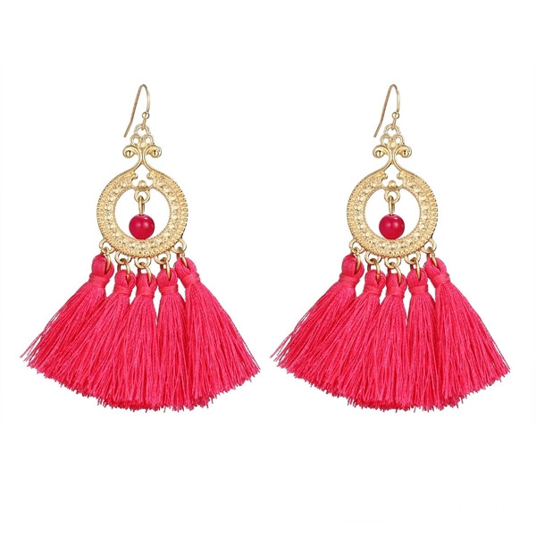 Modern női fülbevaló fém díszítéssel öt színben