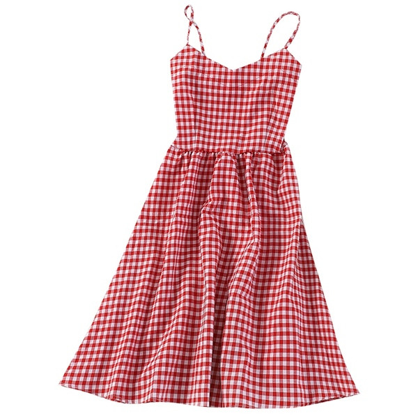 Női kockás ruha vékony pántokkal több színben