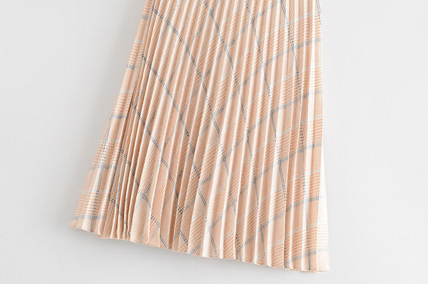 Fusta lunga plisata de dama cu fermoar