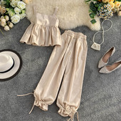 Set de maiouri și pantaloni pentru femei, de ultimă generație, în trei culori