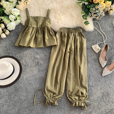 Set de maiouri și pantaloni pentru femei, de ultimă generație, în trei culori