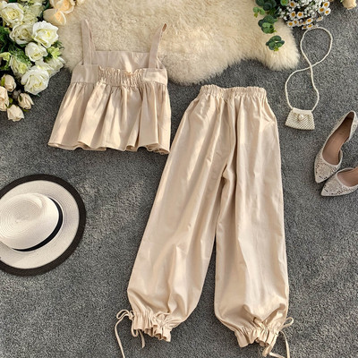 Set de maiouri și pantaloni pentru femei, de ultimă generație, în trei culori