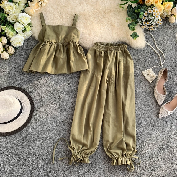 Set de maiouri și pantaloni pentru femei, de ultimă generație, în trei culori