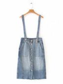 Női farmer ruha gombokkal és zsebekkel