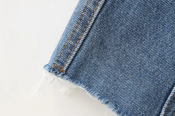 Női farmer ruha gombokkal és zsebekkel