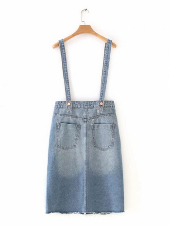 Női farmer ruha gombokkal és zsebekkel