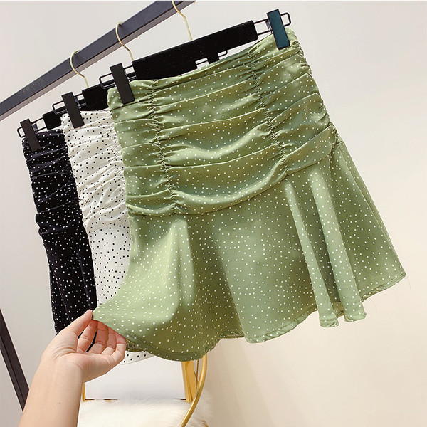 Magas derekú pöttyös szoknya többféle színben