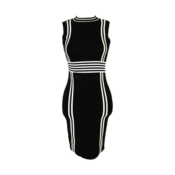 Модерна  дамска рокля с О-образно деколте в черен цвят 