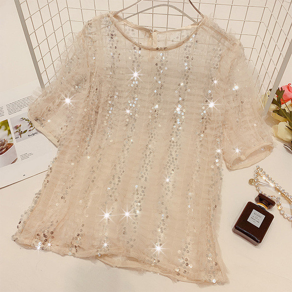 Bluza de dama cu paiete in doua culori