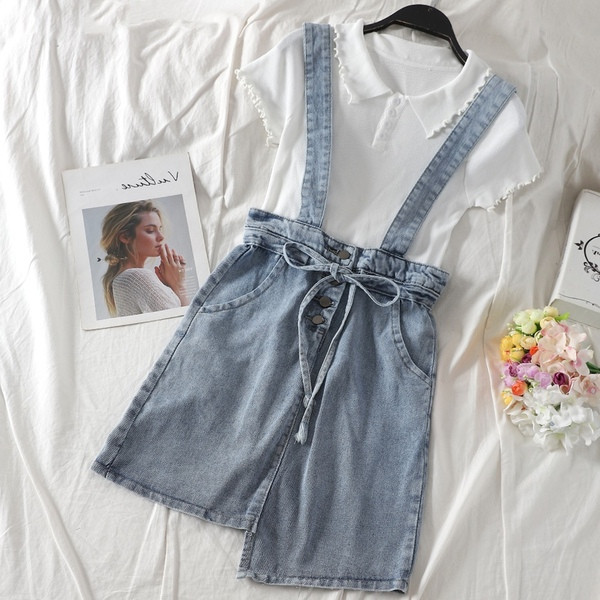 Fusta de dama moderna din denim model asimetric - cu talie inalta