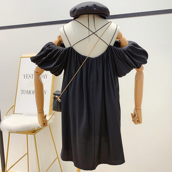 Női ruha csupasz vállval, fehér és fekete színben