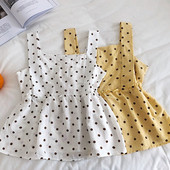 Modern női pöttyös felső, széles pántokkal, négy színben