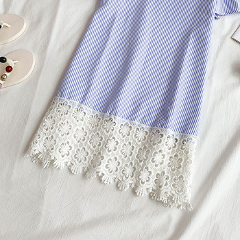 Rochie casual de dama cu dantela albastra