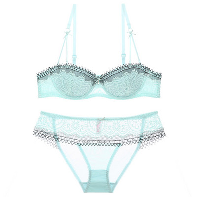 Set intim pentru femei din două părți în albastru și negru