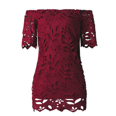 Rochie casual de dama cu umerii goi si dantela in patru culori