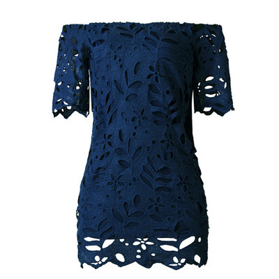 Rochie casual de dama cu umerii goi si dantela in patru culori