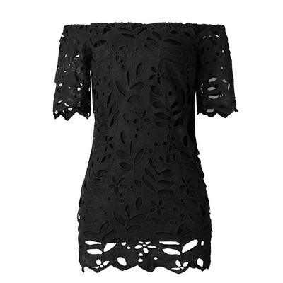 Rochie casual de dama cu umerii goi si dantela in patru culori