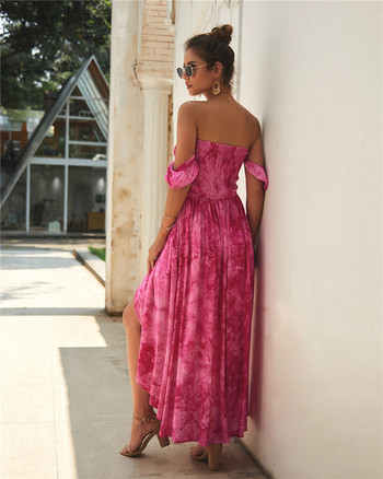 Rochie de plaja dama cu umerii goi in trei culori