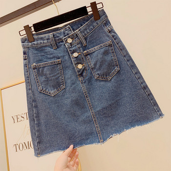 Női farmerszoknya zsebekkel, két színben