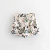 Női rövidnadrág, fehér és mintás oldalzsebekkel