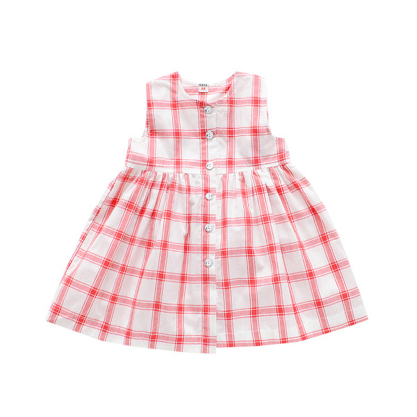 Gyermek kockás ruha modell, gombokkal