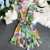 Salopeta de dama eleganta cu model floral in mai multe culori