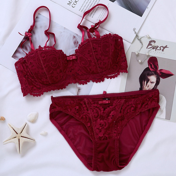 Női csipke intim szett három színben két részben