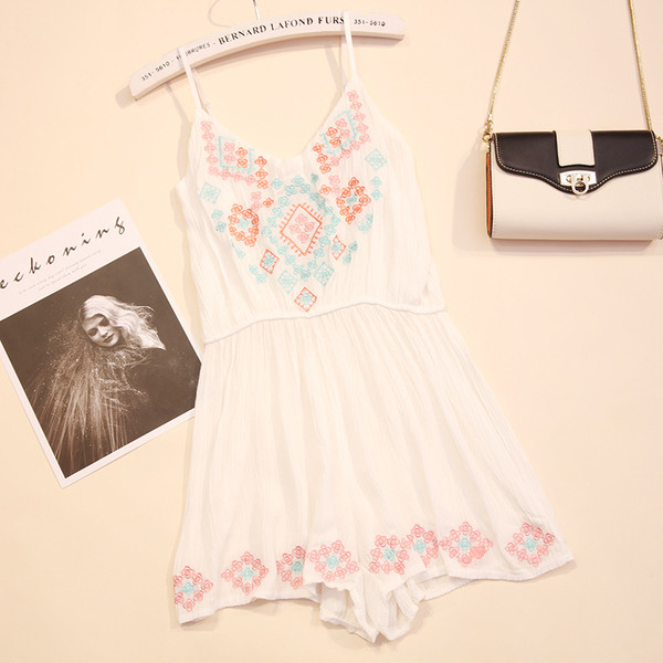 Γυναικεία ολόσωμη φόρμα  casual  με πολύχρωμα κεντήματα σε διάφορα χρώματα