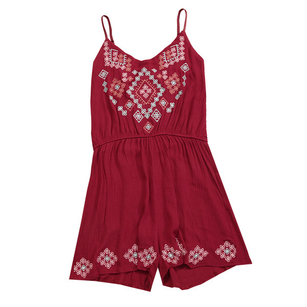 Γυναικεία ολόσωμη φόρμα  casual  με πολύχρωμα κεντήματα σε διάφορα χρώματα