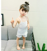 Gyermek pizsama lányoknak két részes fehér és rózsaszín színben