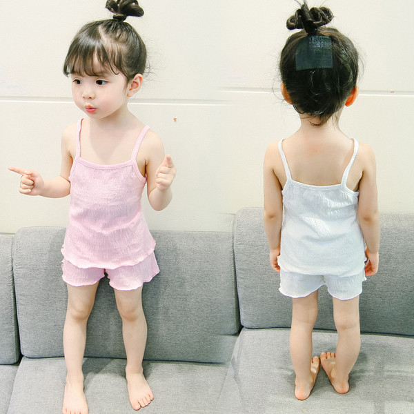 Gyermek pizsama lányoknak két részes fehér és rózsaszín színben