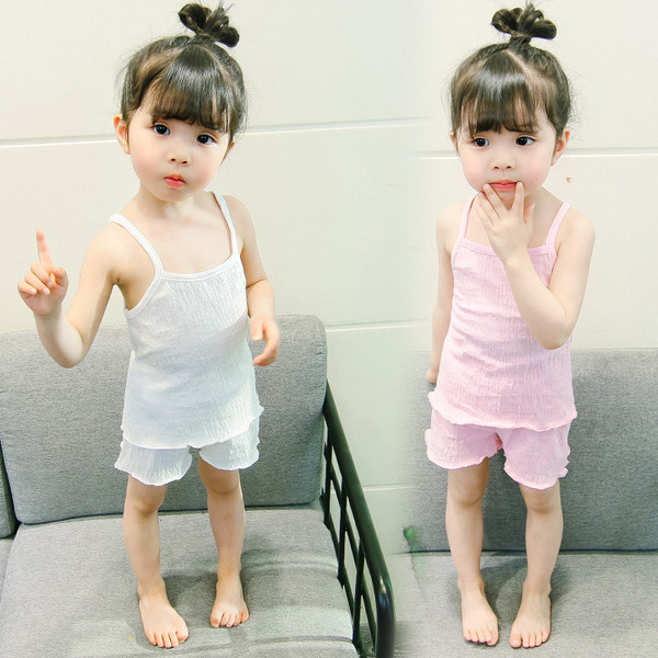 Gyermek pizsama lányoknak két részes fehér és rózsaszín színben