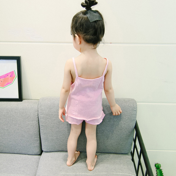 Gyermek pizsama lányoknak két részes fehér és rózsaszín színben