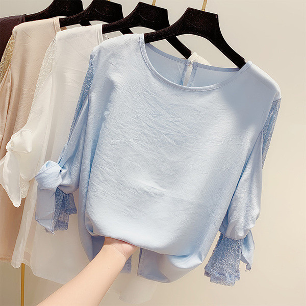 Bluza de dama cu maneci din dantela in mai multe culori