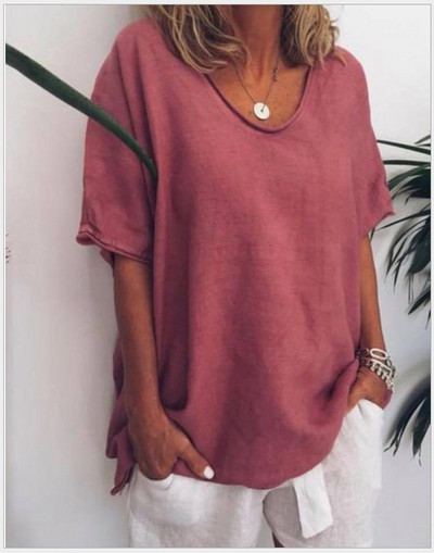 Tricou larg dama casual cu maneca scurta in mai multe culori