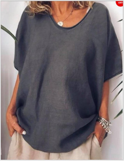 Tricou larg dama casual cu maneca scurta in mai multe culori