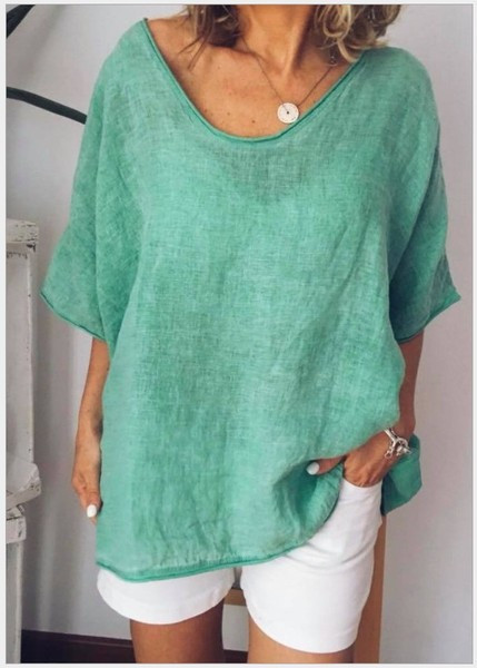 Tricou larg dama casual cu maneca scurta in mai multe culori