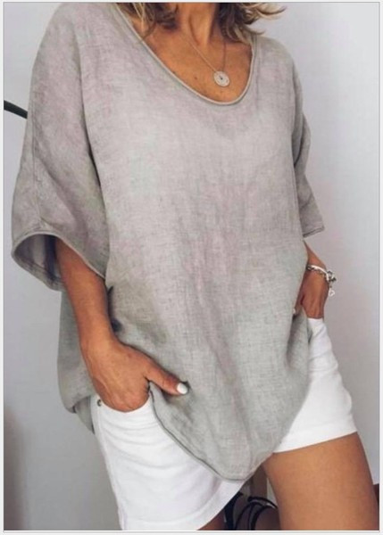 Tricou larg dama casual cu maneca scurta in mai multe culori