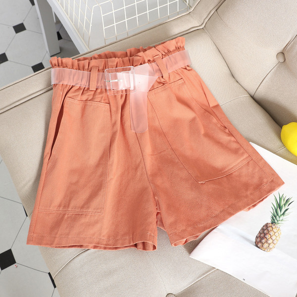 Pantaloni scurti casual dama cu talie inalta in mai multe culori