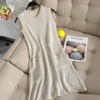 Rochie casual de dama cu decolteu O si buzunare in mai multe culori